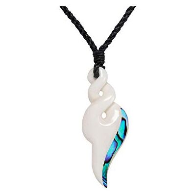 81stgeneration Colgante de Pikorua de Hueso Tallado con Concha de Paua Collar Surfero con Cordón Ajustable para Hombre Amuleto de Doble Giro Maorí para Mujer Joyería Tribal Natural Hecha a Mano 81stgeneration Colgante de Pikorua de Hueso Tallado con Concha de Paua Collar Surfero con Cordón Ajustable para Hombre Amuleto de Doble Giro Maorí para Mujer Joyería Tribal Natural Hecha a Mano