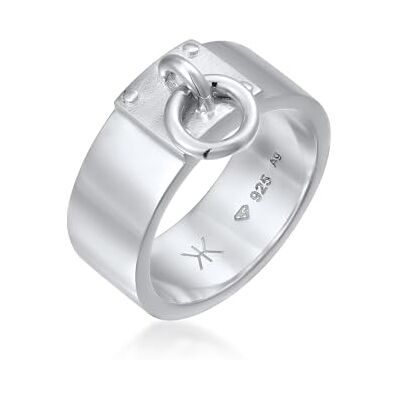 Kuzzoi Anillo de plata de ley 925 para hombre con diseño de junta tórica de plata de ley 925, anillo ancho para hombre en tamaño 60 – 66, 0607190424 Kuzzoi Anillo de plata de ley 925 para hombre con diseño de junta tórica de plata de ley 925, anillo ancho para hombre en tamaño 60 – 66, 0607190424