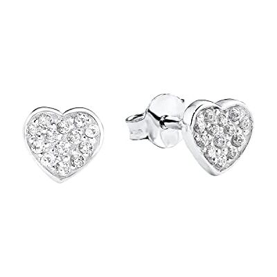 s.Oliver pendientes de plata de ley 925 joyería del oído de los niños de la muchacha, con zirconia cúbico synth., 0,6 cm, plata, corazón, Viene en caja de regalo de joyería s.Oliver pendientes de plata de ley 925 joyería del oído de los niños de la muchacha, con zirconia cúbico synth., 0,6 cm, plata, corazón, Viene en caja de regalo de joyería