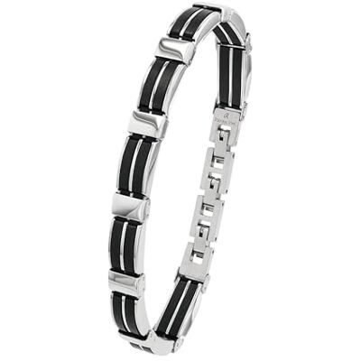 amor pulsera de caucho de acero inoxidable para hombre, 20+2 cm, plateada, se entrega en estuche de regalo, amor pulsera de caucho de acero inoxidable para hombre, 20+2 cm, plateada, se entrega en estuche de regalo,