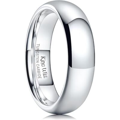 King Will básica de los hombres 6 mm de alto pulido comodidad ajuste, curvada, carburo de tungsteno Anillo de boda banda King Will básica de los hombres 6 mm de alto pulido comodidad ajuste, curvada, carburo de tungsteno Anillo de boda banda