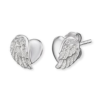 Engelsrufer Heartwing zarcillos para mujeres-plata 925 tamaño 9 mm (0,35") Engelsrufer Heartwing zarcillos para mujeres-plata 925 tamaño 9 mm (0,35")