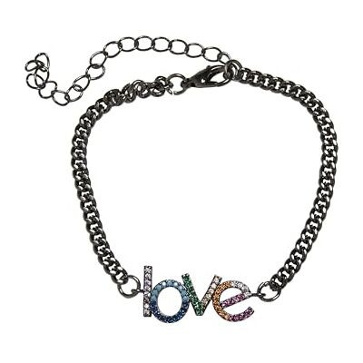 Urban Classics Pulsera unisex Love Bracelet Gunmetal L/XL Urban Classics Pulsera unisex Love Bracelet Gunmetal L/XL