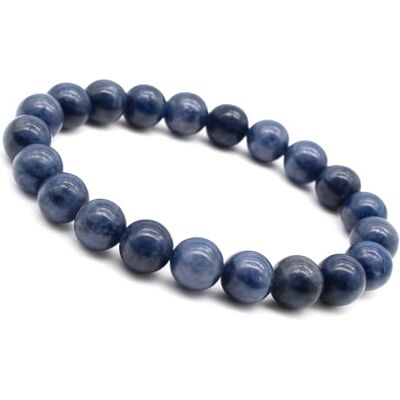 Unique Pulsera de perlas Zafiro de agua Iolita Ø 8mm Pulsera energética para la mujer elástico 17cm a 20cm Unique Pulsera de perlas Zafiro de agua Iolita Ø 8mm Pulsera energética para la mujer elástico 17cm a 20cm