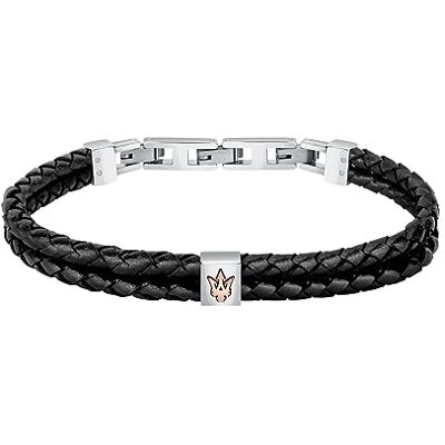 Maserati Recycled Leather Pulsera Hombre de Acero, cuero reciclado, IP RG Maserati Recycled Leather Pulsera Hombre de Acero, cuero reciclado, IP RG