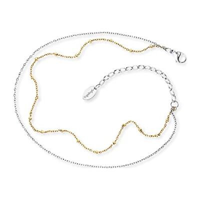 Engelsrufer Twin Moonlight tobillera para mujer, bicolor, acero inoxidable, plata, oro, longitud ajustable, sin níquel, apta para alérgicos Engelsrufer Twin Moonlight tobillera para mujer, bicolor, acero inoxidable, plata, oro, longitud ajustable, sin níquel, apta para alérgicos