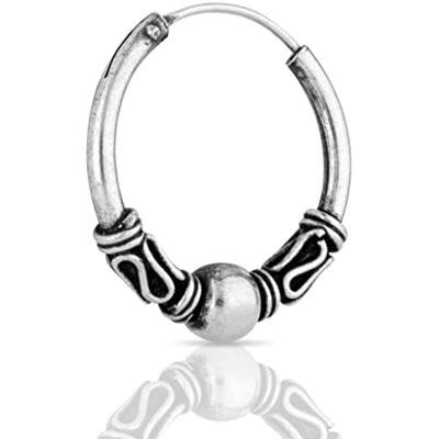 NKlaus Bali criolla sola bola pendiente 18mm 925 plata esterlina medieval gótica NKlaus Bali criolla sola bola pendiente 18mm 925 plata esterlina medieval gótica