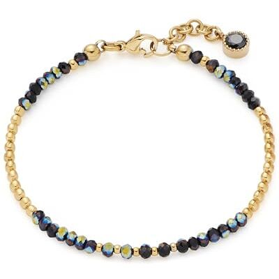 JEWELS BY LEONARDO Pulsera Ciao Lola • Pulsera de acero inoxidable dorado • Cristales de cristal negro con brillante facetado • 17-19 cm de longitud • Joyas especiales regalo para mujeres • JEWELS BY LEONARDO Pulsera Ciao Lola • Pulsera de acero inoxidable dorado • Cristales de cristal negro con brillante facetado • 17-19 cm de longitud • Joyas especiales regalo para mujeres •