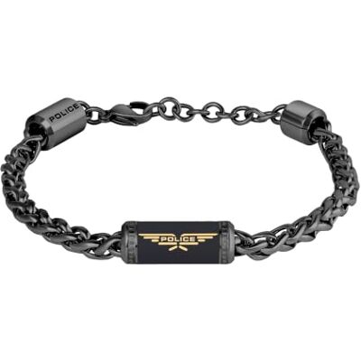 Police Twistbound Pulsera para hombre (acero inoxidable, 185 + 25 mm), color plateado Police Twistbound Pulsera para hombre (acero inoxidable, 185 + 25 mm), color plateado