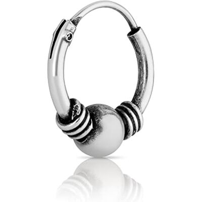 NKlaus Bali Criollo pendiente simple 10mm en Plata de Ley 925 Gótico Medieval NKlaus Bali Criollo pendiente simple 10mm en Plata de Ley 925 Gótico Medieval