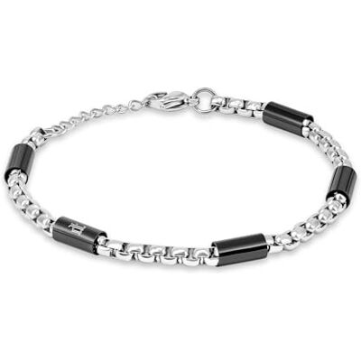 Police Radius Pulsera para hombre acero inoxidable plata Police Radius Pulsera para hombre acero inoxidable plata
