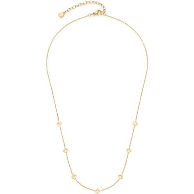 JEWELS BY LEONARDO Collar Ciao Janna • fina cadena de ancla de espejo de acero inoxidable dorado • adornos estilizados de trébol • 42-47 cm de longitud • Regalo de joyería para mujer • JEWELS BY LEONARDO Collar Ciao Janna • fina cadena de ancla de espejo de acero inoxidable dorado • adornos estilizados de trébol • 42-47 cm de longitud • Regalo de joyería para mujer •
