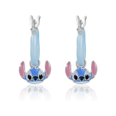 Disney Pendientes de Aro Stitch en Plata 925, con Esmalte de Colores, Colgante Stitch, Seguros y Ligeros, Aptos para Mujeres y Niñas, Listos para Regalar, Joyas Oficiales Disney Pendientes de Aro Stitch en Plata 925, con Esmalte de Colores, Colgante Stitch, Seguros y Ligeros, Aptos para Mujeres y Niñas, Listos para Regalar, Joyas Oficiales