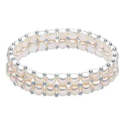 Valero Pearls Pulsera para Mujer Plata de ley 925 Perlas de agua dulce de cultivo Pulsera de perlas Valero Pearls Pulsera para Mujer Plata de ley 925 Perlas de agua dulce de cultivo Pulsera de perlas