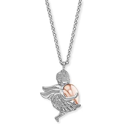 Engelsrufer Collar para mujer de plata de ley y ángel de la guarda con colgante de corazón bicolor – cierre de mosquetón – ajustable en tres longitudes – sin níquel, 42 cm, Plata esterlina, No es una Engelsrufer Collar para mujer de plata de ley y ángel de la guarda con colgante de corazón bicolor – cierre de mosquetón – ajustable en tres longitudes – sin níquel, 42 cm, Plata esterlina, No es una