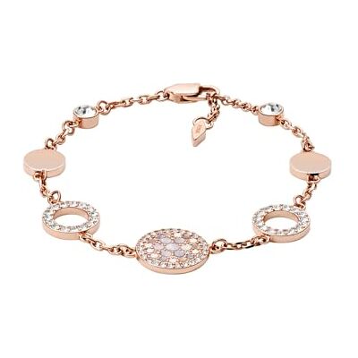 Fossil Pulsera de cadena fina en acero inoxidable con cierre de langosta para mujer Fossil Pulsera de cadena fina en acero inoxidable con cierre de langosta para mujer