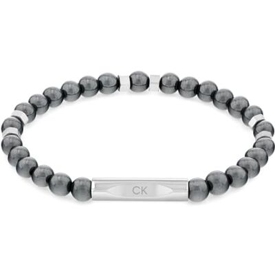Calvin Pulsera de cuentas para hombre, colección MIXED BEADS, color negro, , talla única, Acero inoxidable, No es una piedra preciosa Calvin Pulsera de cuentas para hombre, colección MIXED BEADS, color negro, , talla única, Acero inoxidable, No es una piedra preciosa