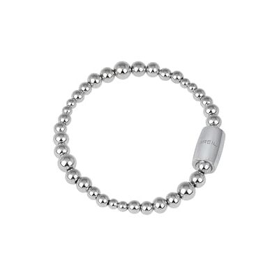 BREIL , Colección Magnetic, Pulsera Mujer Luna Pequeña, en Acero Pulido Espejo, con Pequeñas Esferas de Diferentes Tamaños, Práctico Cierre Imán, Color Plata, Tamaño 19 Cm BREIL , Colección Magnetic, Pulsera Mujer Luna Pequeña, en Acero Pulido Espejo, con Pequeñas Esferas de Diferentes Tamaños, Práctico Cierre Imán, Color Plata, Tamaño 19 Cm