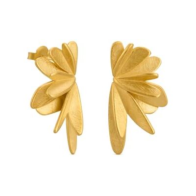 PENDIENTES DORADOS VOL Diseñados por Sara Domènech para Joidart Colección Vol Latón con baño de oro de 24K Acabado mate PENDIENTES DORADOS VOL Diseñados por Sara Domènech para Joidart Colección Vol Latón con baño de oro de 24K Acabado mate