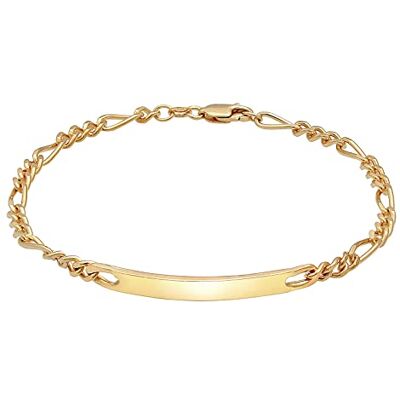 Kuzzoi Pulsera de identificación de plata para hombre, hecha a mano (4 mm) de plata de ley 925 maciza chapada en oro, pulsera para hombre con placa grabada, pulsera dorada para hombre Kuzzoi Pulsera de identificación de plata para hombre, hecha a mano (4 mm) de plata de ley 925 maciza chapada en oro, pulsera para hombre con placa grabada, pulsera dorada para hombre