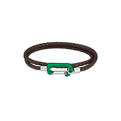 Lacoste Pulsera de piel para hombre, colección MATT, color marrón, , talla única, Cuero, No es una piedra preciosa Lacoste Pulsera de piel para hombre, colección MATT, color marrón, , talla única, Cuero, No es una piedra preciosa
