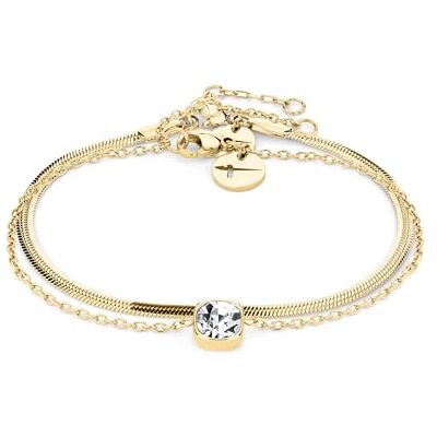 Tamaris Set pulsera IP oro, 21 UE, Acero inoxidable, piedra de vidrio Tamaris Set pulsera IP oro, 21 UE, Acero inoxidable, piedra de vidrio