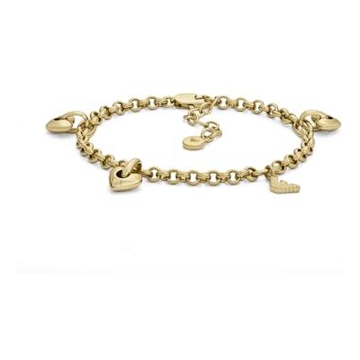 Giorgio Armani Pulsera de mujer de acero inoxidable o latón con cierre de langosta en tono dorado Giorgio Armani Pulsera de mujer de acero inoxidable o latón con cierre de langosta en tono dorado