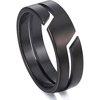 ZENSE Anillo de hombre con estructura partida en negro ZR0175 ZENSE Anillo de hombre con estructura partida en negro ZR0175