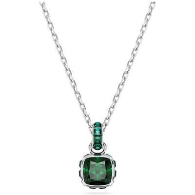 Swarovski Colgante Birthstone, Talla cuadrada, Mayo, Verde, Baño de rodio Swarovski Colgante Birthstone, Talla cuadrada, Mayo, Verde, Baño de rodio