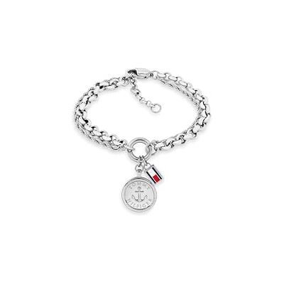Tommy Hilfiger Jewelry Pulsera con Colgante para Mujer en Acero Inoxidable con chapado ionico Disponible en versión Oro o Plata Tommy Hilfiger Jewelry Pulsera con Colgante para Mujer en Acero Inoxidable con chapado ionico Disponible en versión Oro o Plata