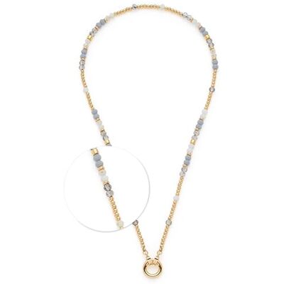 JEWELS BY LEONARDO Collar Clip & Mix Bernie de Acero Inoxidable Dorado, Perlas de Cristal talladas en Tonos Blancos y Grises, 42-43,3 cm de Longitud, Joyas de Regalo para Mujeres, JEWELS BY LEONARDO Collar Clip & Mix Bernie de Acero Inoxidable Dorado, Perlas de Cristal talladas en Tonos Blancos y Grises, 42-43,3 cm de Longitud, Joyas de Regalo para Mujeres,