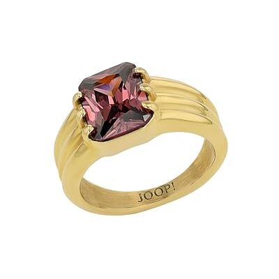 Joop! Anillo para mujer, acero inoxidable, 11 mm, con circonitas, dorado, idea de regalo, viene en caja de regalo de joyería. Joop! Anillo para mujer, acero inoxidable, 11 mm, con circonitas, dorado, idea de regalo, viene en caja de regalo de joyería.