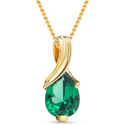 MIORE Collar para mujer de oro blanco y oro amarillo de 9 quilates, 375, colgante de piedra preciosa, pera aguamarina, amatista, topacio, zafiro, rubí, cadena esmeralda 45 cm con caja de joyería MIORE Collar para mujer de oro blanco y oro amarillo de 9 quilates, 375, colgante de piedra preciosa, pera aguamarina, amatista, topacio, zafiro, rubí, cadena esmeralda 45 cm con caja de joyería