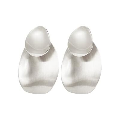 BREIL , Colección B Whisper, Pendientes de Mujer de Acero Pulido, con Práctico Cierre de Mariposa, Superficie Irregular, Sinuosa y Brillante, Color Plata, Joyería para Mujer y Niña BREIL , Colección B Whisper, Pendientes de Mujer de Acero Pulido, con Práctico Cierre de Mariposa, Superficie Irregular, Sinuosa y Brillante, Color Plata, Joyería para Mujer y Niña