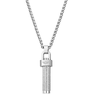 Police Urban Texture Collar de acero inoxidable para hombre (50 cm, con colgante de tubo roscado y cierre de mosquetón), 50 cm, Acero inoxidable, No es una piedra preciosa Police Urban Texture Collar de acero inoxidable para hombre (50 cm, con colgante de tubo roscado y cierre de mosquetón), 50 cm, Acero inoxidable, No es una piedra preciosa