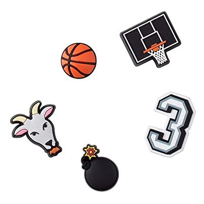 Crocs 5-pack Sports Jibbitz Shoe Charms, Encantos para zapatos, Unisex adultos, Basketball Star, Talla única Crocs 5-pack Sports Jibbitz Shoe Charms, Encantos para zapatos, Unisex adultos, Basketball Star, Talla única