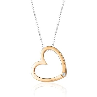MIORE Collares Mujer de Oro con Colgante de Corazón y Diamante Brillante, Cadena de Oro Macizo 9K 375 en Oro Blanco o Oro Amarillo o Oro Rosa de 45 cm, Joyería con Joyero MIORE Collares Mujer de Oro con Colgante de Corazón y Diamante Brillante, Cadena de Oro Macizo 9K 375 en Oro Blanco o Oro Amarillo o Oro Rosa de 45 cm, Joyería con Joyero