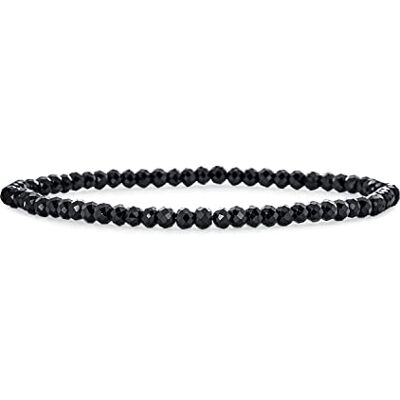 Bling Jewelry Mini Dainty Tiny Petite Semilla Caviar Bead Apilamiento Ronda Facetado Genuino Natural Gemstone Negro Espinela Bola Apilable Strand Pulsera Elástica Para Mujer Adolescente Ajustable Bling Jewelry Mini Dainty Tiny Petite Semilla Caviar Bead Apilamiento Ronda Facetado Genuino Natural Gemstone Negro Espinela Bola Apilable Strand Pulsera Elástica Para Mujer Adolescente Ajustable