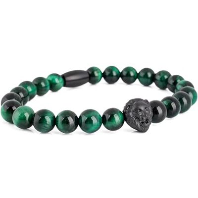 Akitsune Regis Perla Pulsera Mujer Hombre Hombre Onyx Piedra de lava Negro Mate Negro Akitsune Regis Perla Pulsera Mujer Hombre Hombre Onyx Piedra de lava Negro Mate Negro