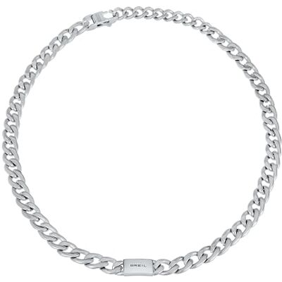 BREIL , Colección Logomania, Collar para hombre de acero espejado con cadena Groumette y logotipo, Práctico cierre de mosquetón, Ideas de regalos para hombres, Longitud ajustable 17-22 cm, Plata BREIL , Colección Logomania, Collar para hombre de acero espejado con cadena Groumette y logotipo, Práctico cierre de mosquetón, Ideas de regalos para hombres, Longitud ajustable 17-22 cm, Plata