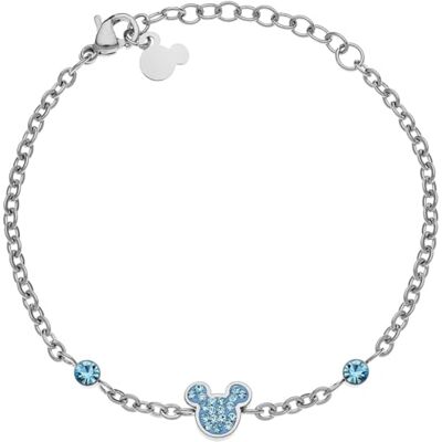 Disney Pulsera Mickey Mouse, acero inoxidable y circonitas para niños y niñas, joyas Disney Pulsera Mickey Mouse, acero inoxidable y circonitas para niños y niñas, joyas