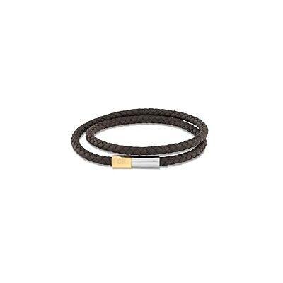 Calvin INDUSTRIAL FACETS Collection Pulsera para hombre con cuero trenzado de doble envoltura color marrón, talla única, Cuero, No es una piedra preciosa Calvin INDUSTRIAL FACETS Collection Pulsera para hombre con cuero trenzado de doble envoltura color marrón, talla única, Cuero, No es una piedra preciosa