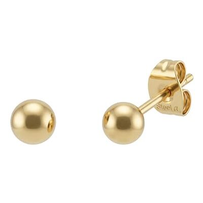 amor Pendientes de botón para Mujer en Acero inoxidable Chapados en Oro/Dorado Bola Pendiente de Botón amor Pendientes de botón para Mujer en Acero inoxidable Chapados en Oro/Dorado Bola Pendiente de Botón
