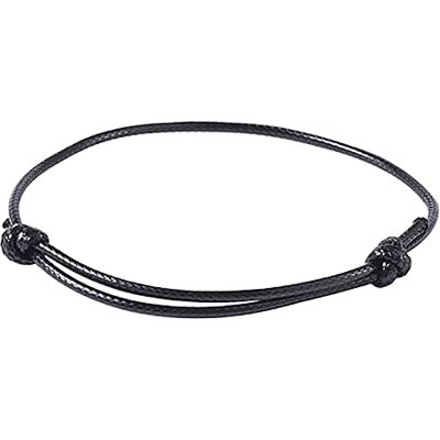 ZENSE Pulsera de hombre de cordón encerado negro ZENSE Pulsera de hombre de cordón encerado negro