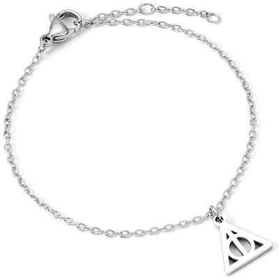 Harry Potter Pulsera de cadena de plata de acero inoxidable de las Reliquias de la Muerte, talla única, Acero inoxidable, No es una piedra preciosa Harry Potter Pulsera de cadena de plata de acero inoxidable de las Reliquias de la Muerte, talla única, Acero inoxidable, No es una piedra preciosa