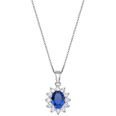 Amen Collar Royal Lady Zircon Azul – Colección Lady – , plata, circonita cúbica. Amen Collar Royal Lady Zircon Azul – Colección Lady – , plata, circonita cúbica.