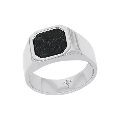 Joop! Anillo de acero inoxidable para hombre, con piedra de línea, color negro, viene en caja de regalo de joyería. Joop! Anillo de acero inoxidable para hombre, con piedra de línea, color negro, viene en caja de regalo de joyería.