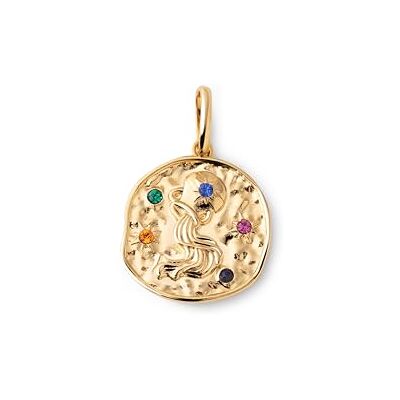 SINGULARU Charm Organic Colors Zodiaco. Colgante en Latón con Acabado Baño de Oro de 1Kt. Charm Combinable con Collar. Joyas para Mujer. Acuario SINGULARU Charm Organic Colors Zodiaco. Colgante en Latón con Acabado Baño de Oro de 1Kt. Charm Combinable con Collar. Joyas para Mujer. Acuario