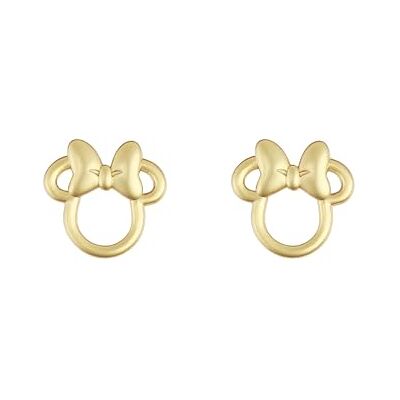 Disney Pendientes de tuerca chapados en oro de Minnie Mouse para niñas, talla única, Latón, No es una piedra preciosa Disney Pendientes de tuerca chapados en oro de Minnie Mouse para niñas, talla única, Latón, No es una piedra preciosa