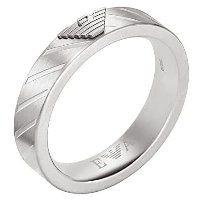 Giorgio Armani Anillo Para Hombre Esencial, Longitud: 26mm, Ancho: 26mm Anillo De Acero Inoxidable Plateado, EGS2924040 Giorgio Armani Anillo Para Hombre Esencial, Longitud: 26mm, Ancho: 26mm Anillo De Acero Inoxidable Plateado, EGS2924040